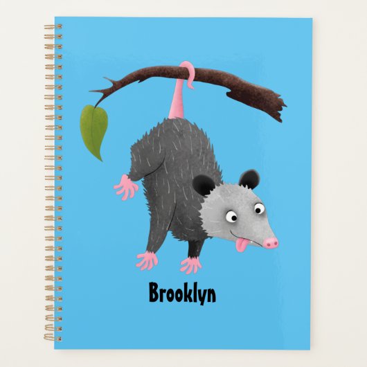 Joli opossum accroché à la branche dessin animé (Devant)