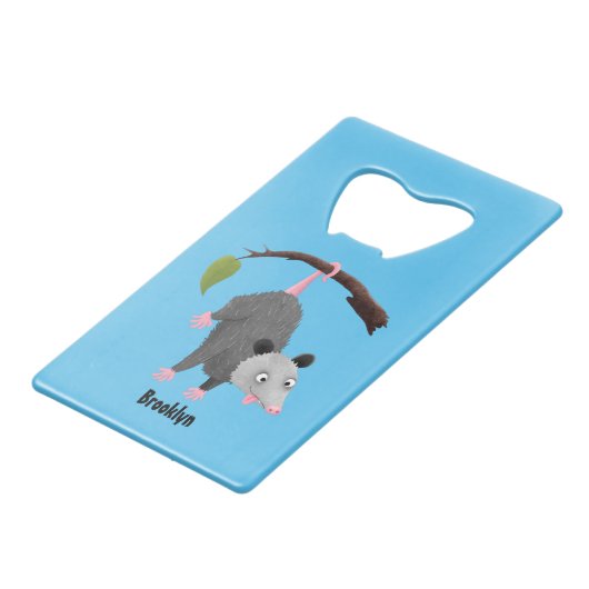 Joli opossum accroché à la branche dessin animé (Dos Angle)