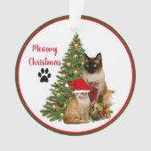 Joli Ornement de Noël Chat Amis Félin (devant)