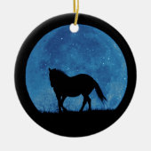 Joli ornement de Noël de Cheval et de Lune (Devant)