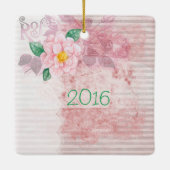 Joli Ornement de Noël Fleur Rose à Conserver (Dos)