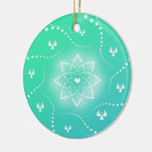 Joli ornement de Noël vert avec de petits anges (Gauche)
