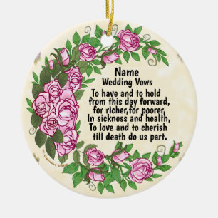 Joli ornement de vœux de mariage aux roses
