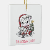 Joli ornement en céramique de vache de Noël (Droite)