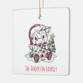 Joli ornement en céramique de vache de Noël (Gauche)