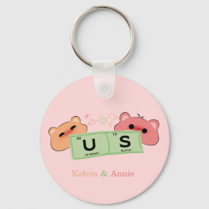 Joli Ours Amoureux "Nous" Porte-Clés Personnalisé 