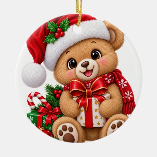 Joli ours en décoration de Noël (Devant)