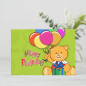 joli ours en peluche joyeux carte d'anniversaire (Debout devant)