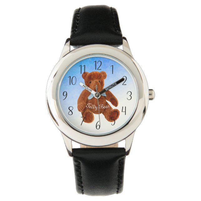 Joli Ours Teddy Brown Aquarelle Montre (devant)
