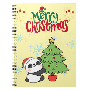 joli panda joyeux Noël cahier