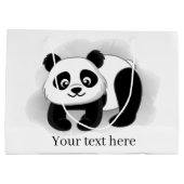 joli panda ours ajouter texte Grand sac cadeau (Dos)