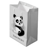 joli panda ours ajouter texte Medium Cadeau sac (Devant Angle)