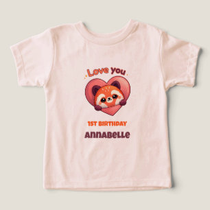 Joli Panda Rouge - Fille pour son 1er Anniversaire
