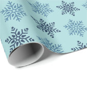 Joli papier cadeau bleu de Noël (Coin rond)