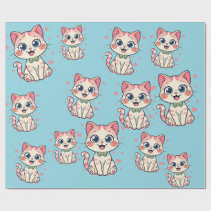 Joli Papier Cadeau Chats de Dessin Animé