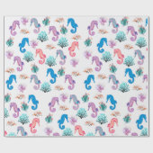 Joli Papier Cadeau Chevaux de Mer (Plat)