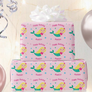Joli papier cadeau d'anniversaire personnalisé Ros