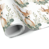 Joli papier cadeau de bébé cerf boisé (Coin rond)