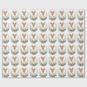 Joli papier cadeau de bébé cerf boisé (Plat)