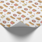 Joli papier cadeau de gribouillages de fast-food p (Coin)