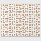 Joli papier cadeau de gribouillages de fast-food p (Plat)