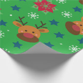 Joli papier cadeau de Noël avec renne et flocon de (Coin)