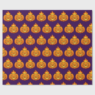 Joli papier cadeau Halloween Citrouille Flamboyant