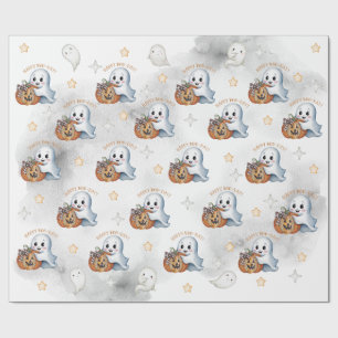 Joli papier cadeau Halloween Joyeux Fantôme Boo
