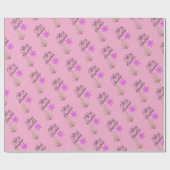 Joli papier cadeau rose de Noël (Plat)