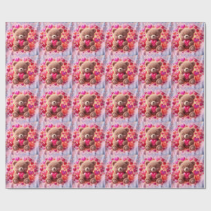 Joli Papier Cadeau Teddy Amour Brillante🧸💖 