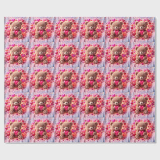 Joli Papier Cadeau Teddy Amour Brillante🧸💖