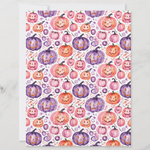 Joli papier de citrouille d'Halloween en aquarelle