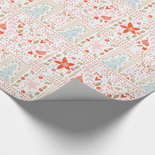Joli papier d'emballage cadeau de Noël festif