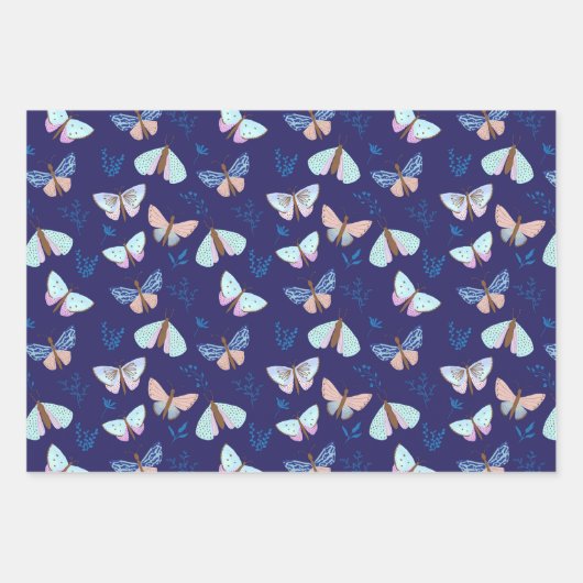 Joli papier d'emballage Papillon bleu (Devant)