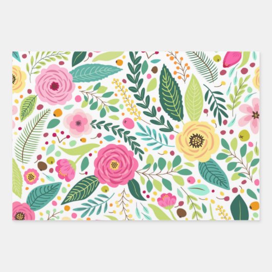 Joli papier d'enveloppement floral (Devant)