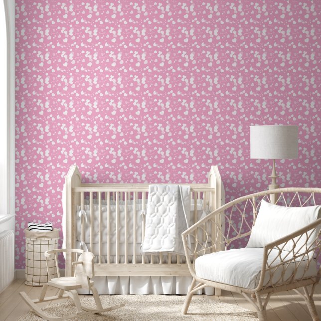 Joli papier peint à coeurs d'amour blancs (Enfants)