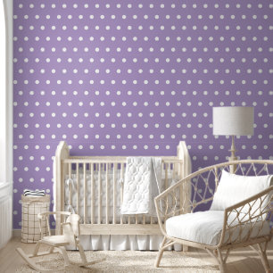 Joli papier peint à pois violets à décoller et col
