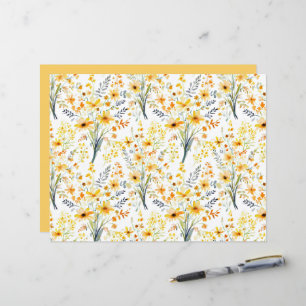 Joli papier scrapbooking de fleurs sauvages jaunes
