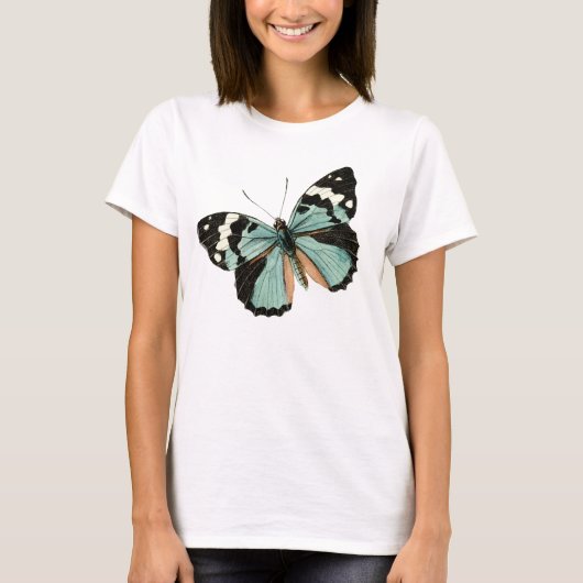 Joli papillon bleu vintage T-shirt (Devant)