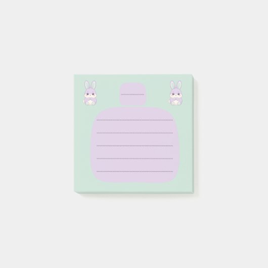 Joli Papillon Lavande Lapin Doublure Post-it Notes (Devant)