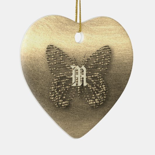 Joli Papillon Or Ajouter un ornement Monogramme (Droite)