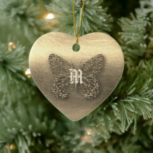 Joli Papillon Or Ajouter un ornement Monogramme
