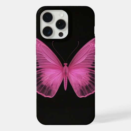 joli papillon rose iphone15 pro max coque (Verso)