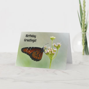 Joli Papillon sur Fleurs Carte d'Anniversaire