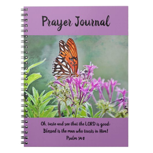 Joli papillon sur les fleurs violettes Journal de  (Devant)