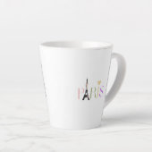 Joli Paris Text & Tour Eiffel Latte Café Mug (Angle droit)
