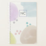 Joli Pastel Abstrait pinceau Trucs Monogramme<br><div class="desc">Cute Pastel Abstrait Pinceau Traverse Monogram Planner.</div>