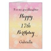 Joli Pastel Bokeh 17ème anniversaire (Devant)
