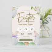 Joli Pastel Coloré Pâques Invitation chasse aux oe (Debout devant)