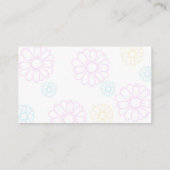 Joli Pastel Floral Carte de visite de photographie (Dos)